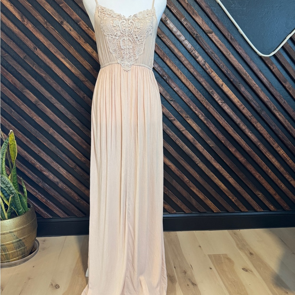 Charlotte Russe Pink Sleeveless Spaghetti Strap Gown